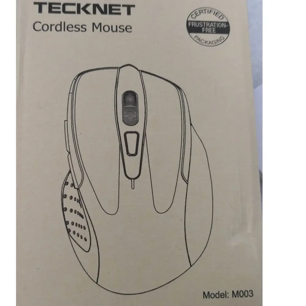 Tecknet M003 Wireless Mouse. Ergonomic. Red. Adjustable DPI. USB Dongle